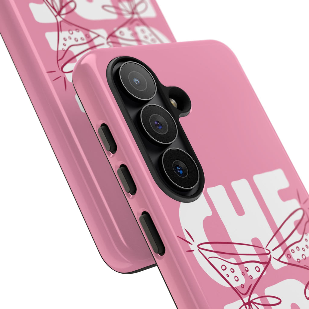 Cheers Phone Case — Pink Martini Glasses Bold Bubblegum