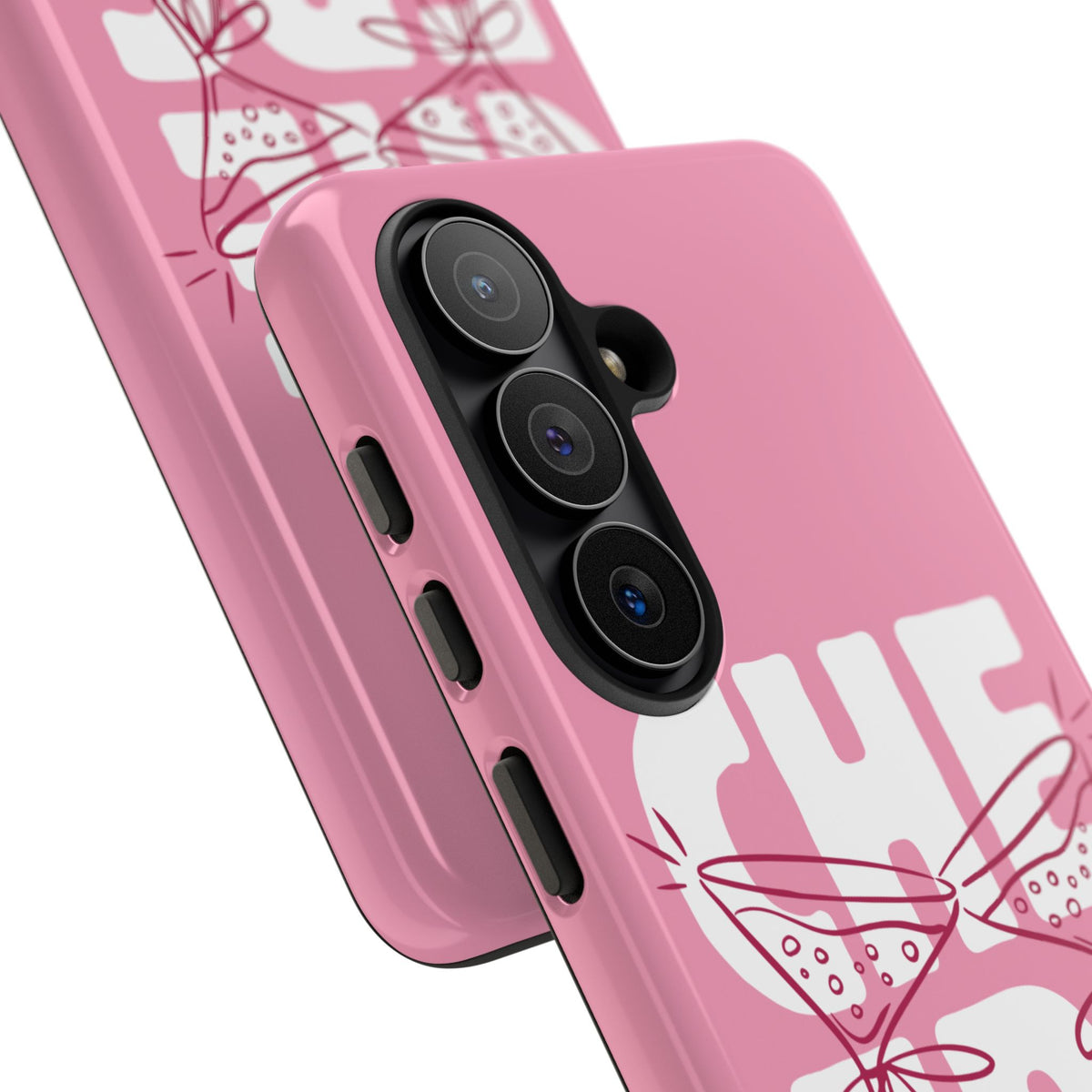 Cheers Phone Case — Pink Martini Glasses Bold Bubblegum
