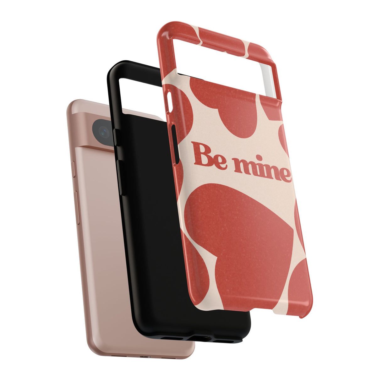 Be Mine Phone Case — Retro Hearts Terracotta Cream Romantic