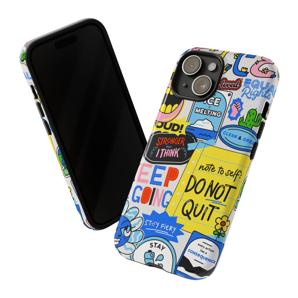 Optimist's Collage Phone Case — Colorful Positive Aesthetic