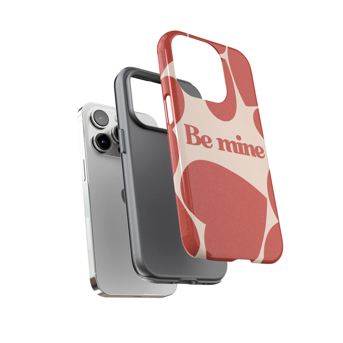 Be Mine Phone Case — Retro Hearts Terracotta Cream Romantic