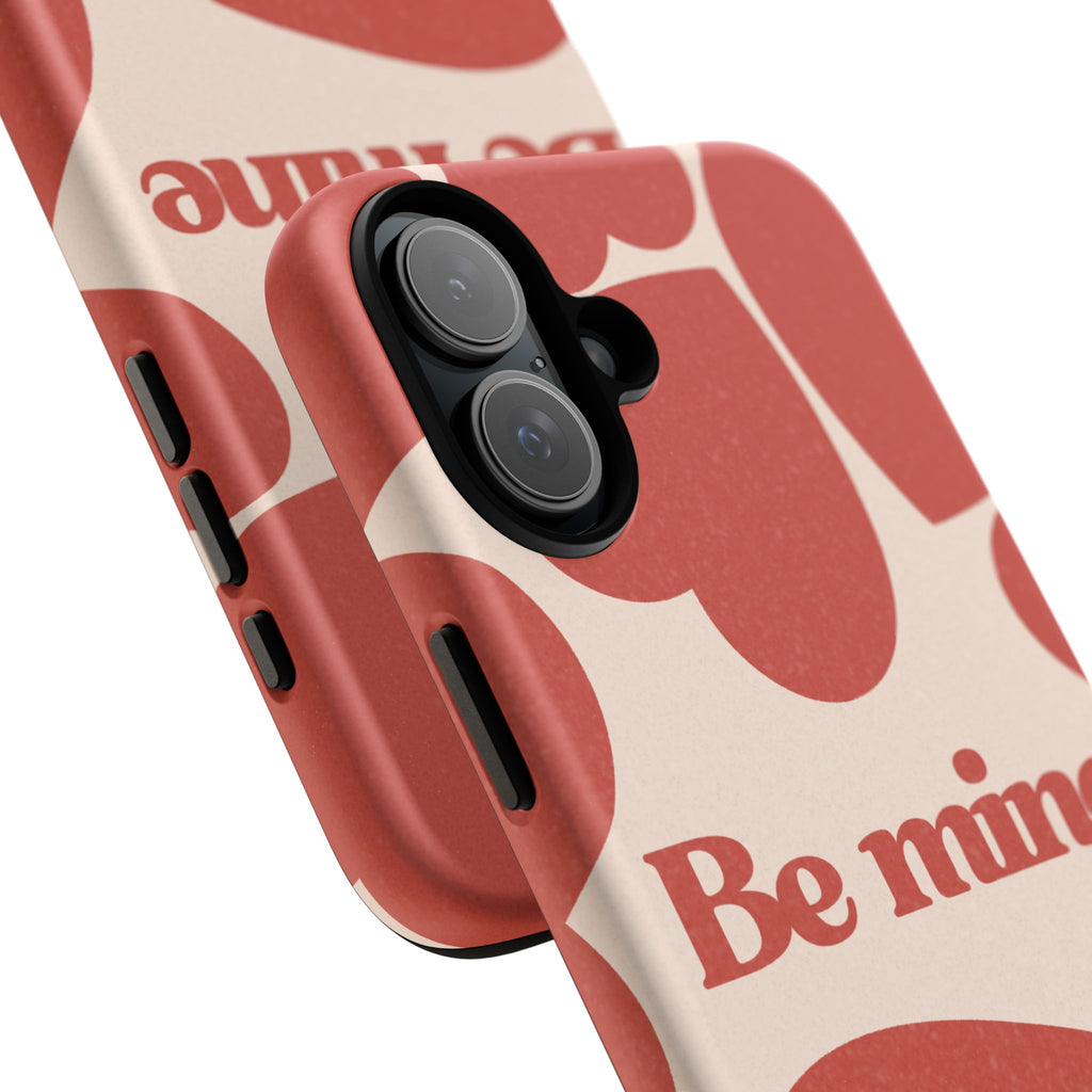 Be Mine Phone Case — Retro Hearts Terracotta Cream Romantic