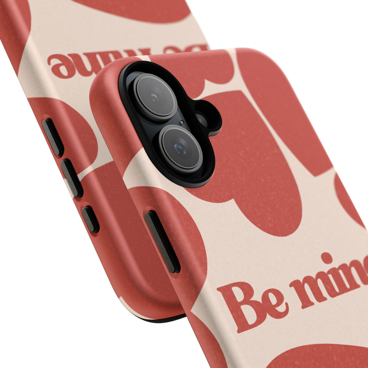 Be Mine Phone Case — Retro Hearts Terracotta Cream Romantic