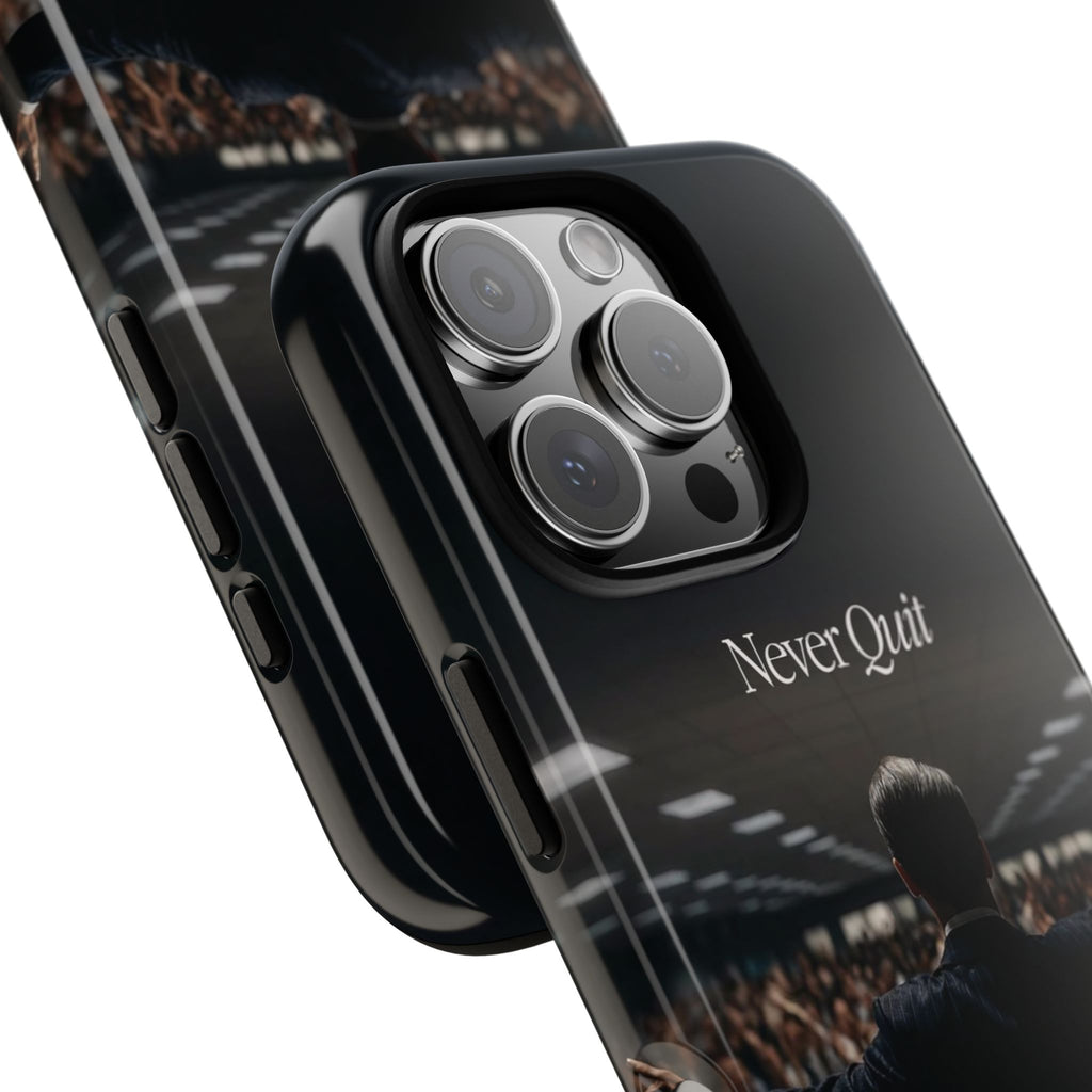 Never Quit Phone Case — Leader Crowd Dark Inspirational