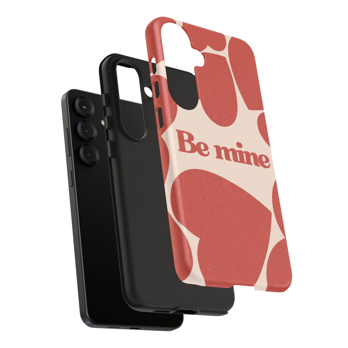 Be Mine Phone Case — Retro Hearts Terracotta Cream Romantic