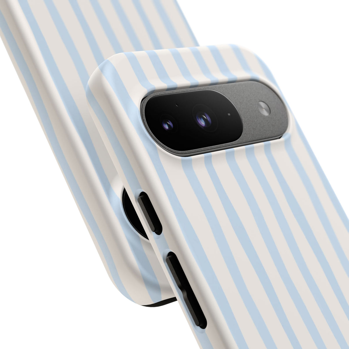 Baby Blue Stripe Phone Case — Soft Wavy Lines Cream Aesthetic