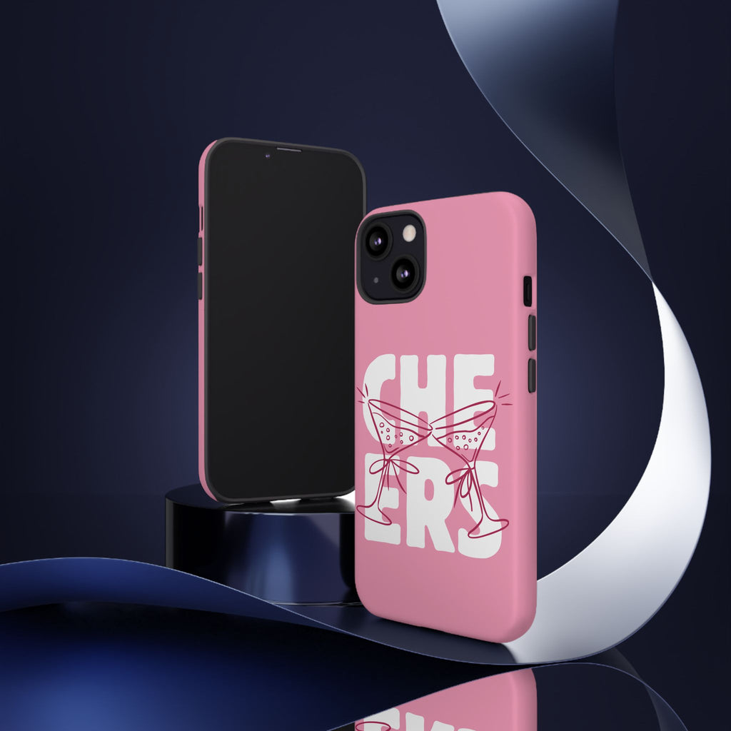 Cheers Phone Case — Pink Martini Glasses Bold Bubblegum