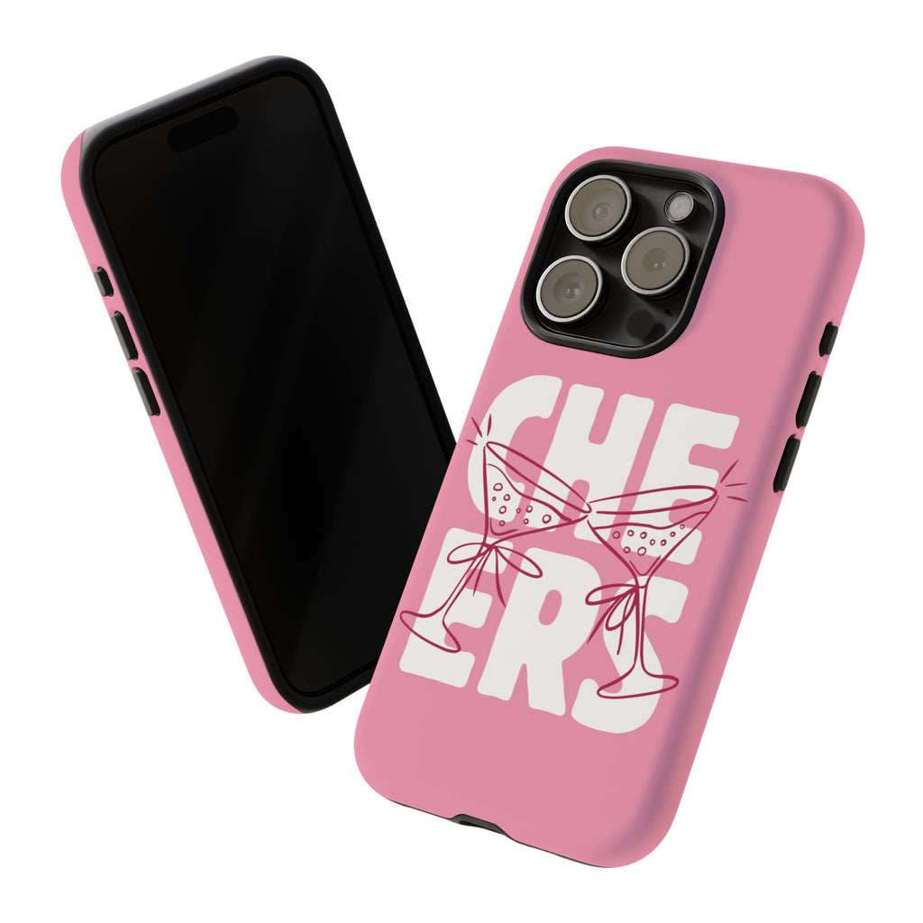 Cheers Phone Case — Pink Martini Glasses Bold Bubblegum