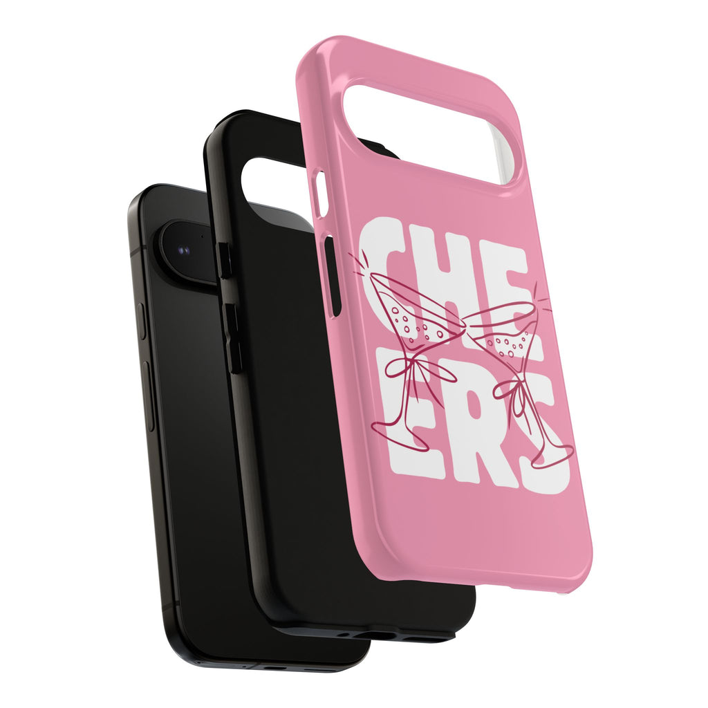 Cheers Phone Case — Pink Martini Glasses Bold Bubblegum