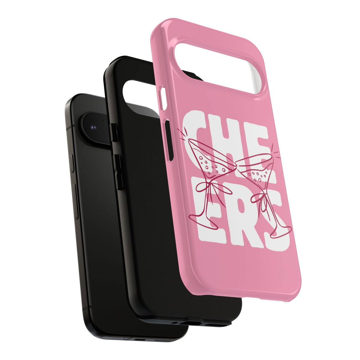 Cheers Phone Case — Pink Martini Glasses Bold Bubblegum
