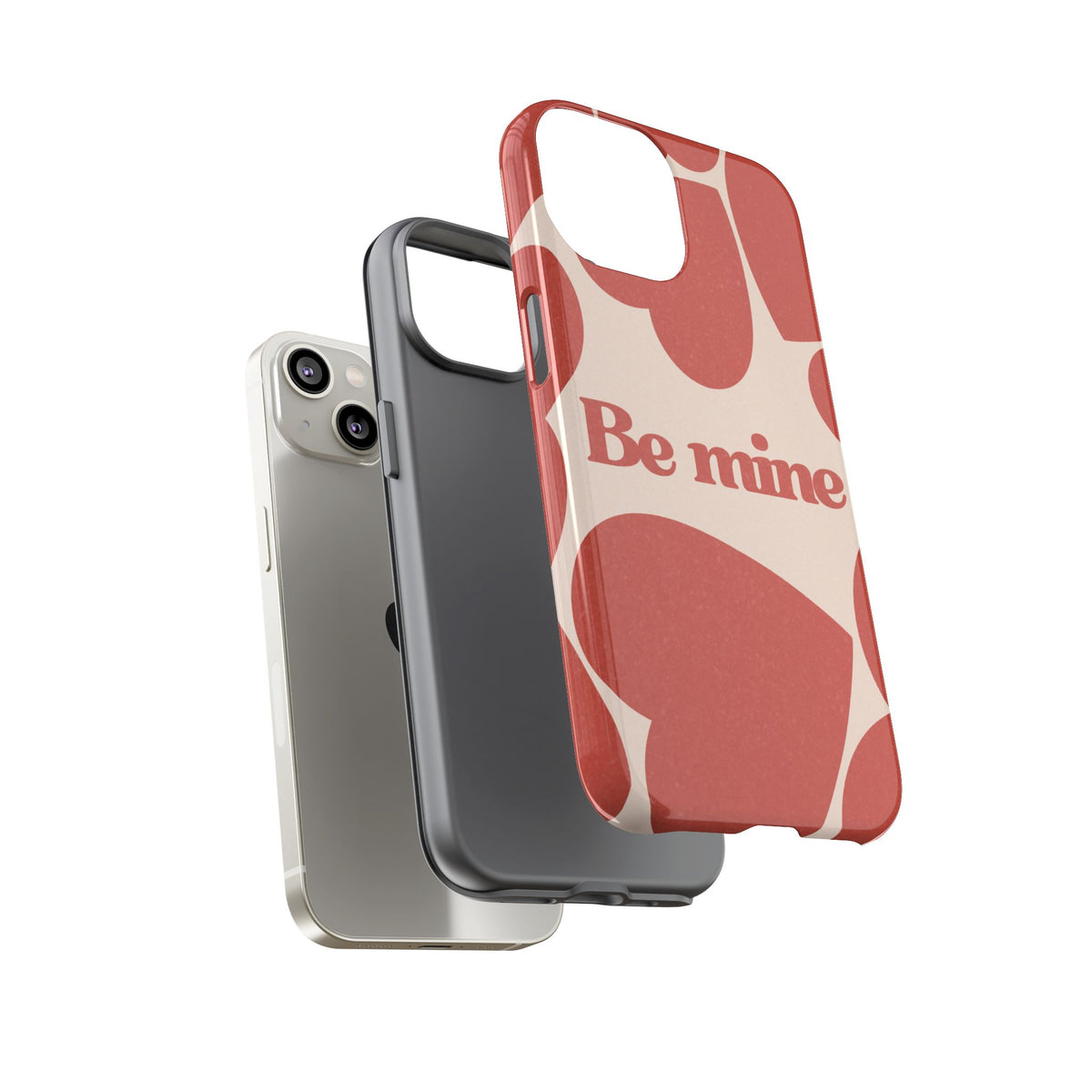 Be Mine Phone Case — Retro Hearts Terracotta Cream Romantic