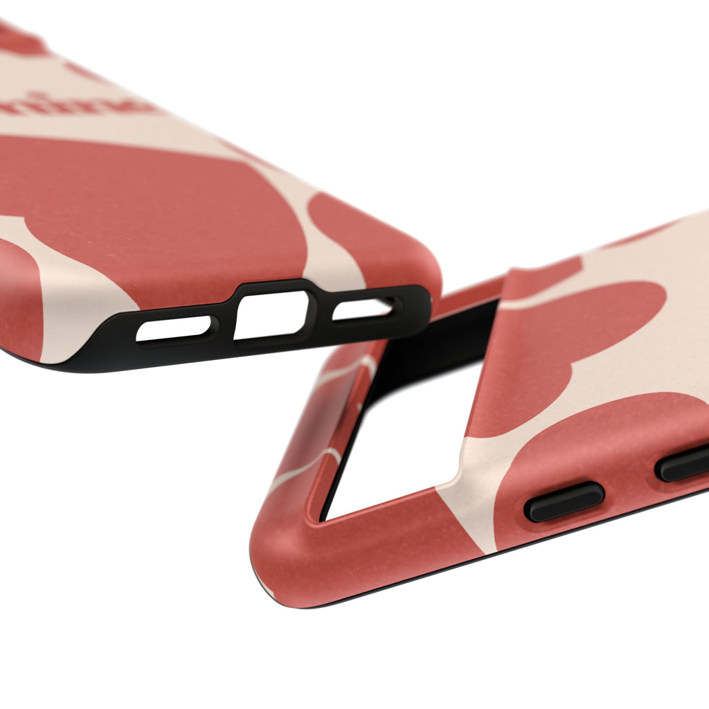 Be Mine Phone Case — Retro Hearts Terracotta Cream Romantic