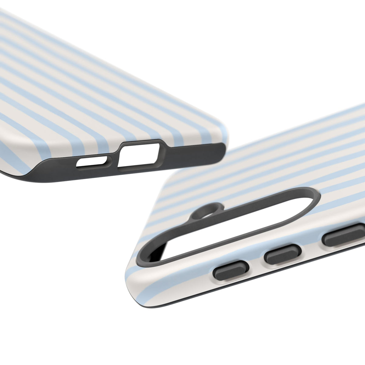 Baby Blue Stripe Phone Case — Soft Wavy Lines Cream Aesthetic