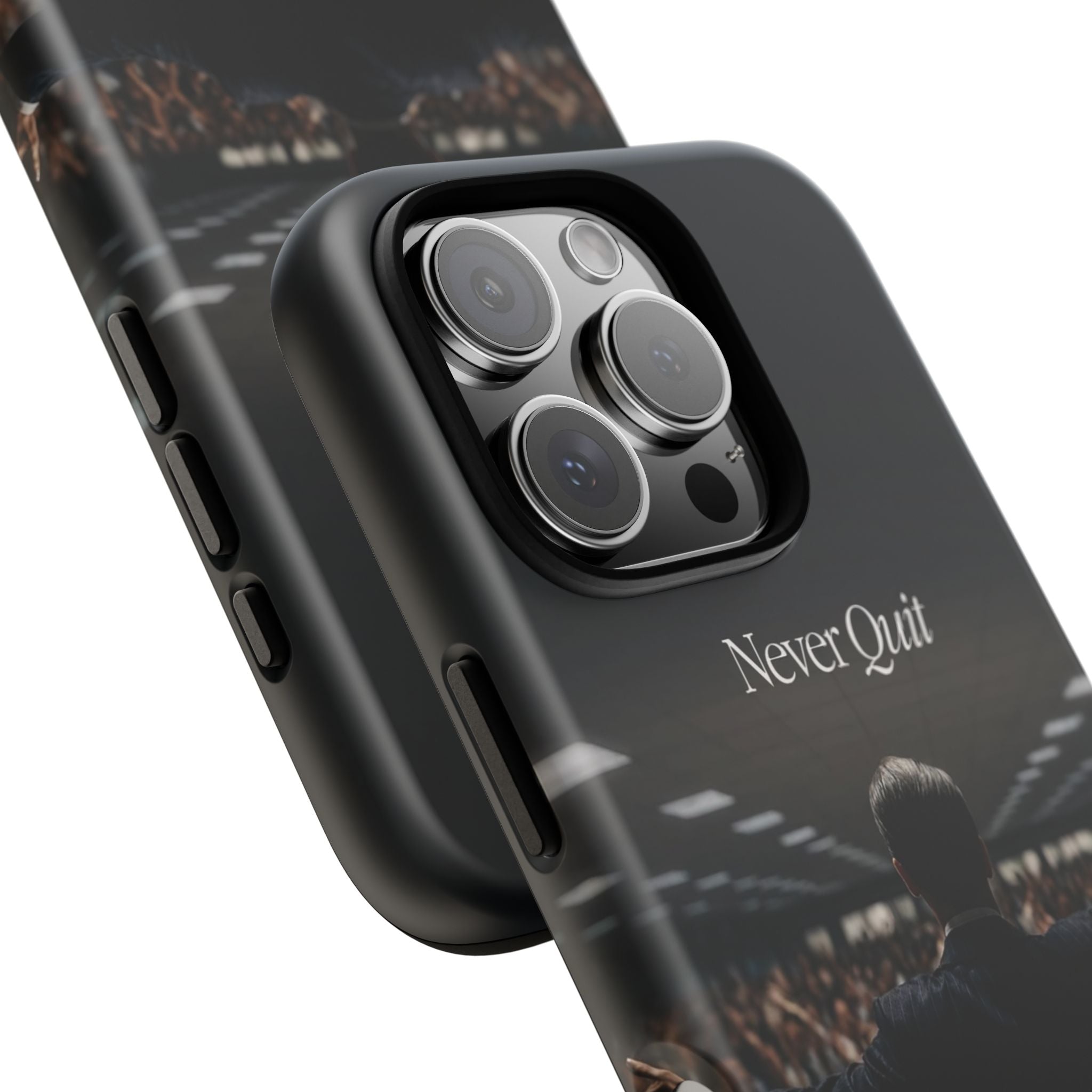 Never Quit Phone Case — Leader Crowd Dark Inspirational