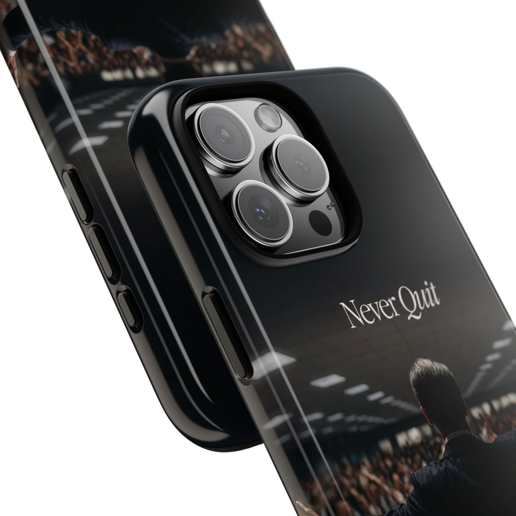Never Quit Phone Case — Leader Crowd Dark Inspirational