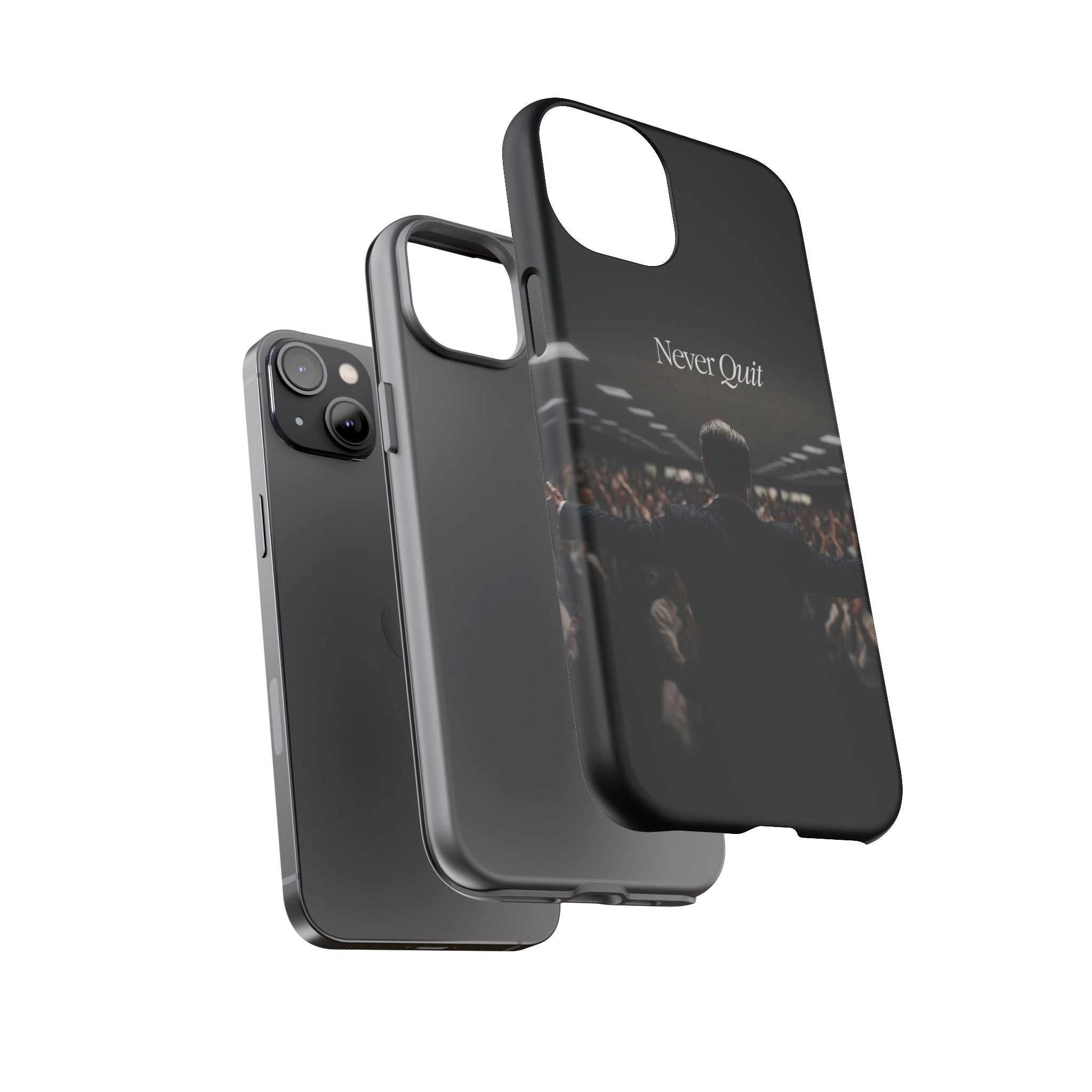 Never Quit Phone Case — Leader Crowd Dark Inspirational