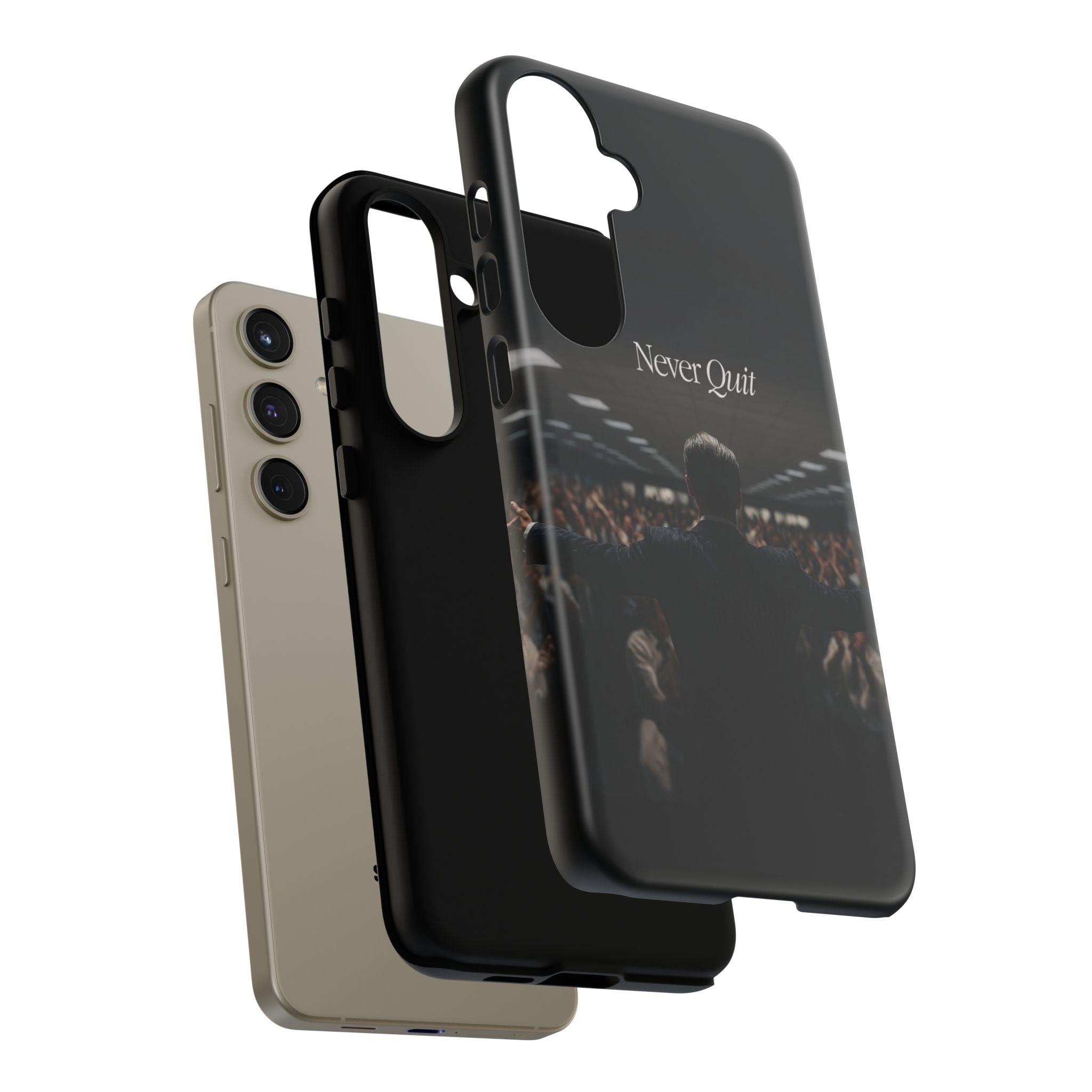 Never Quit Phone Case — Leader Crowd Dark Inspirational