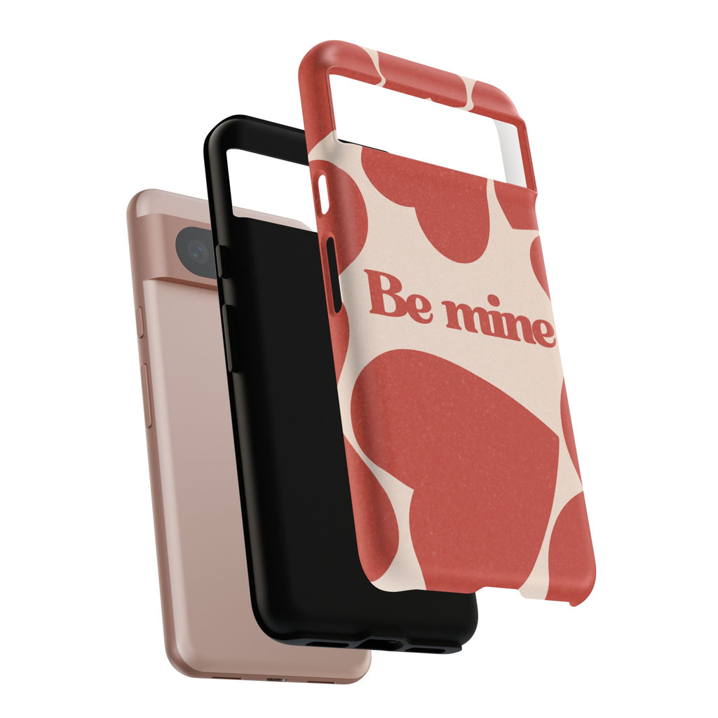 Be Mine Phone Case — Retro Hearts Terracotta Cream Romantic