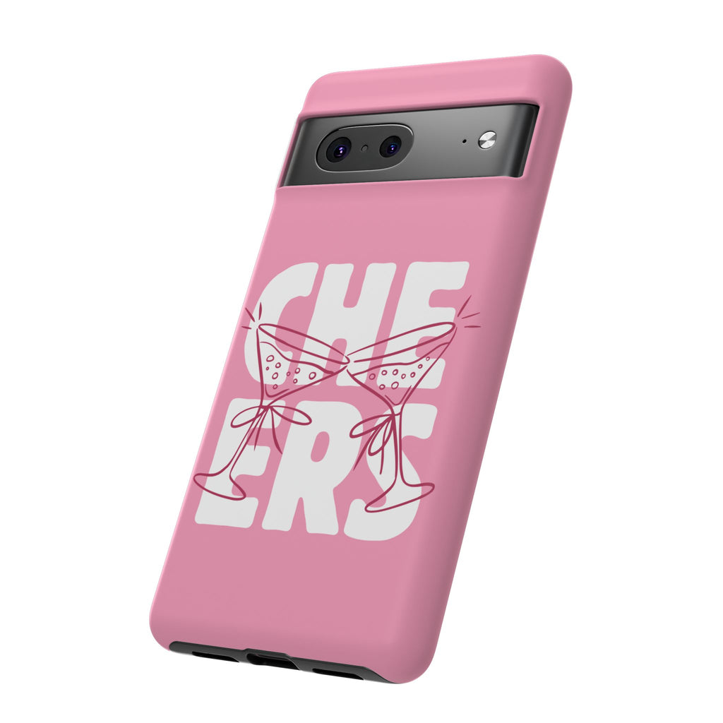 Cheers Phone Case — Pink Martini Glasses Bold Bubblegum