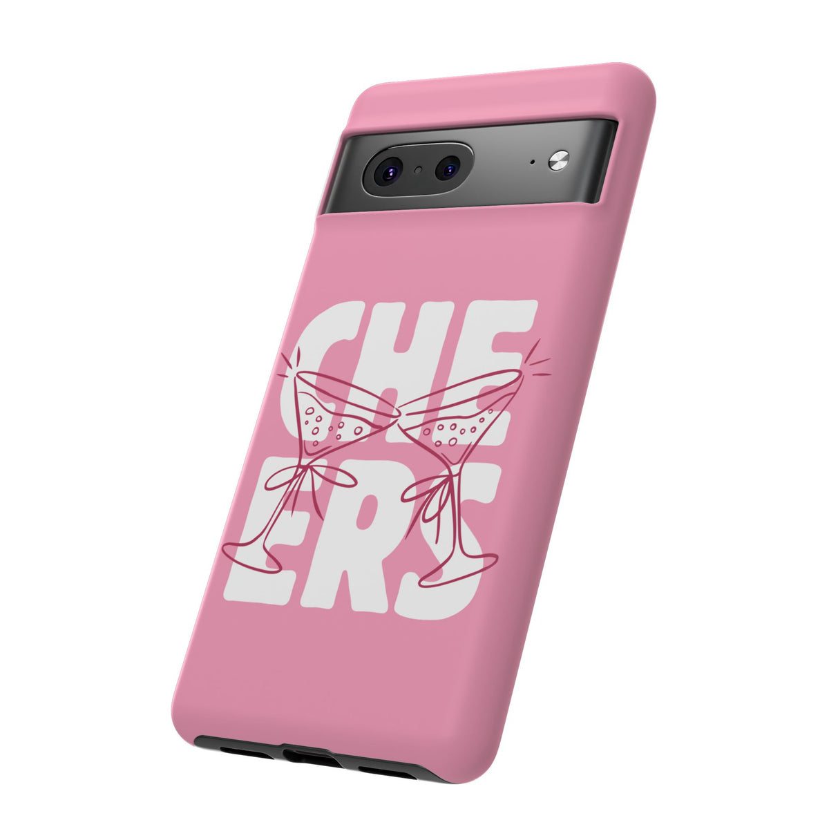 Cheers Phone Case — Pink Martini Glasses Bold Bubblegum
