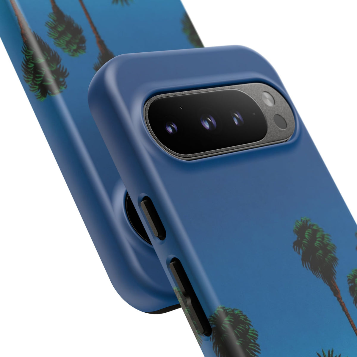 Beach House Phone Case — Pastel Palm Trees Cobalt Blue Sky