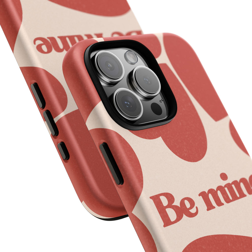 Be Mine Phone Case — Retro Hearts Terracotta Cream Romantic
