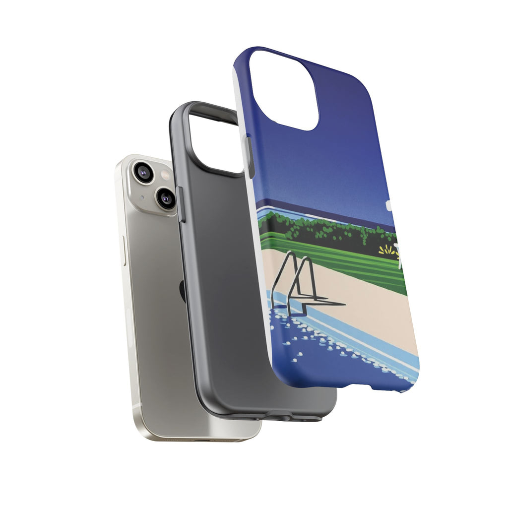 Poolside Phone Case — Bold Blue Summer Art Illustration