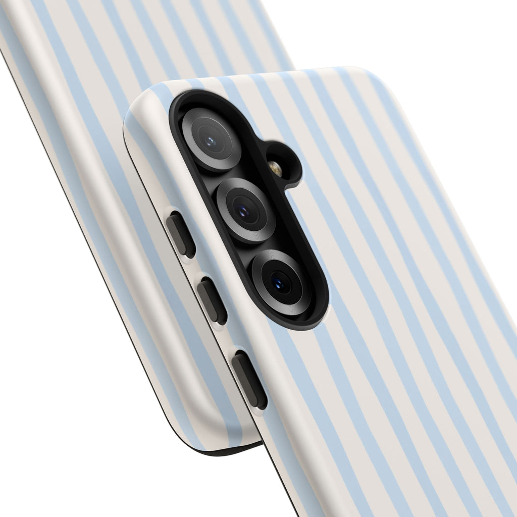Baby Blue Stripe Phone Case — Soft Wavy Lines Cream Aesthetic
