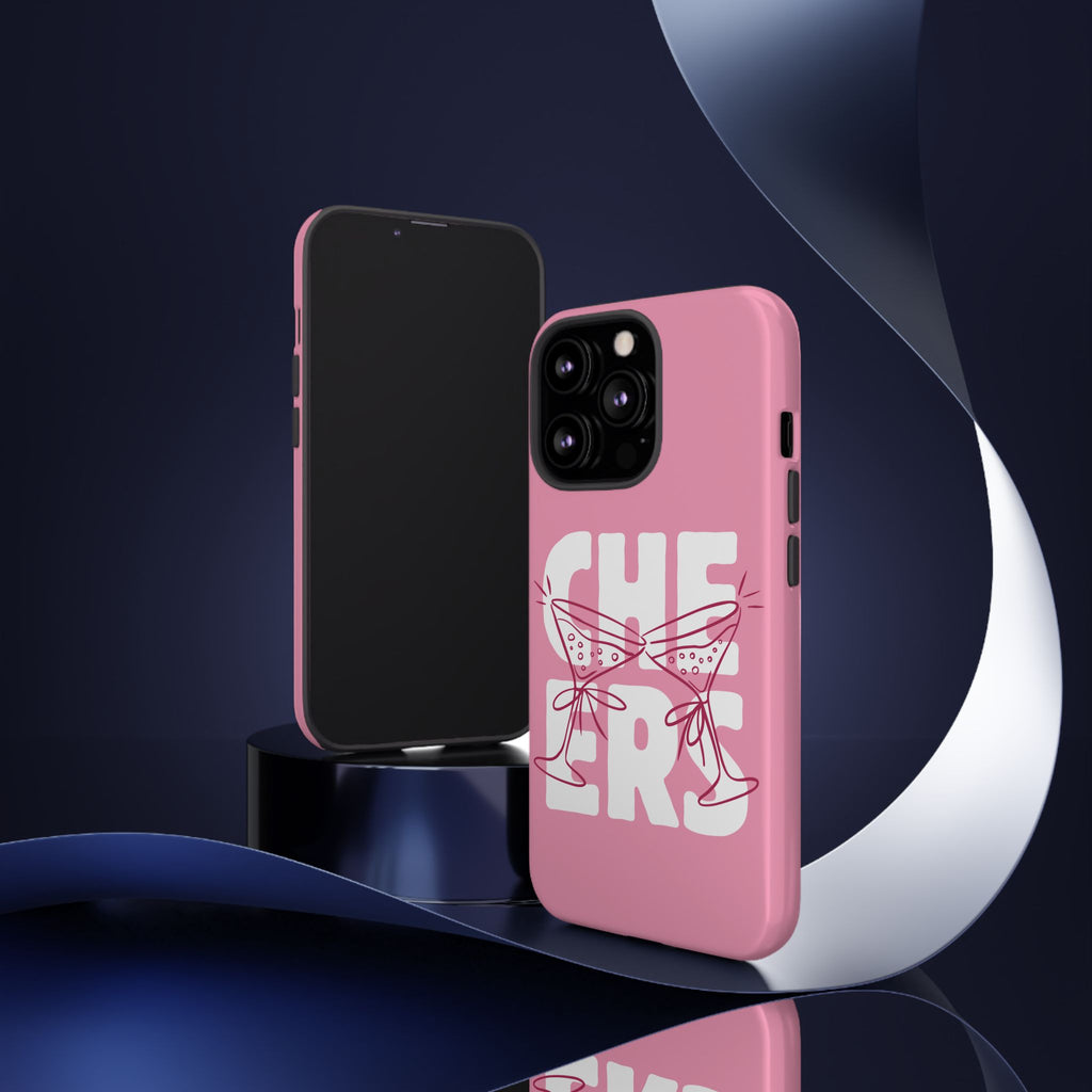 Cheers Phone Case — Pink Martini Glasses Bold Bubblegum