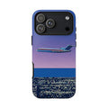 Retro Airplane Phone Case — Purple Night City Vintage Art