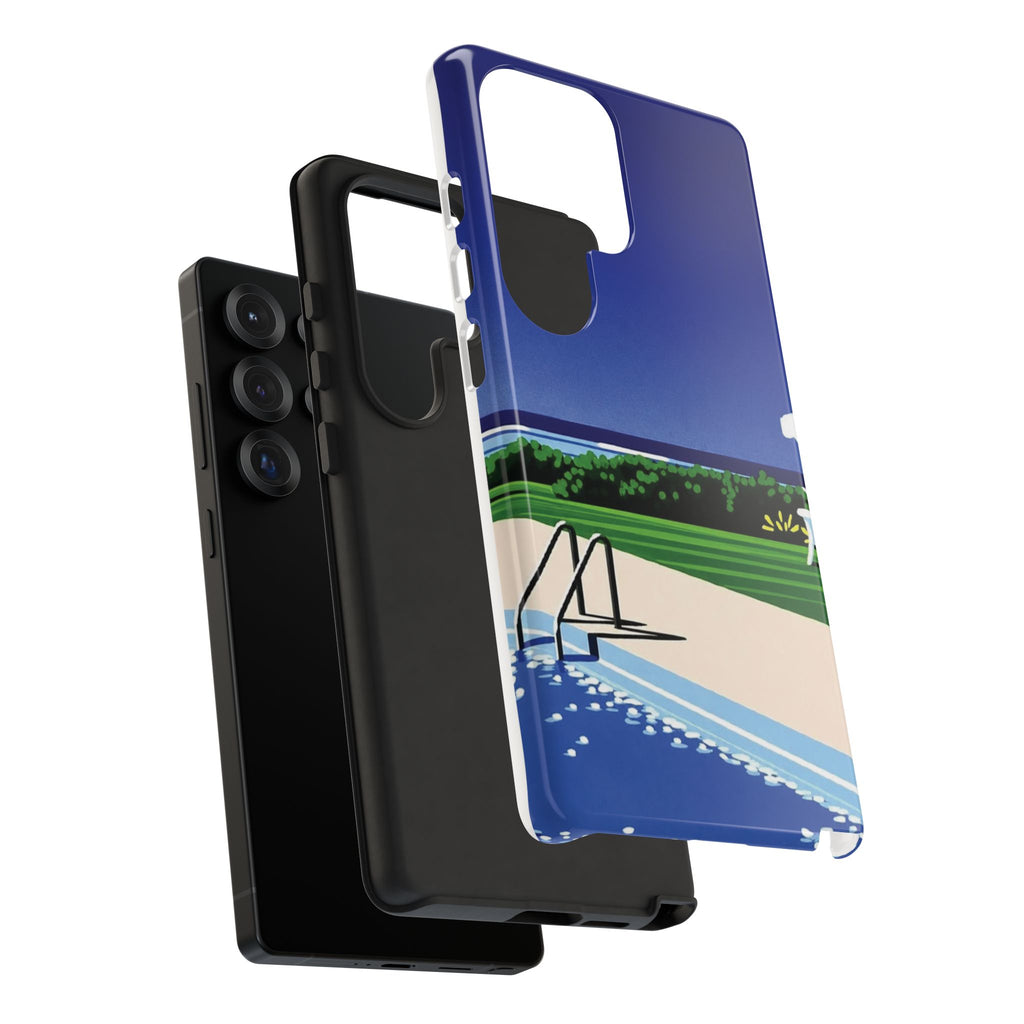 Poolside Phone Case — Bold Blue Summer Art Illustration