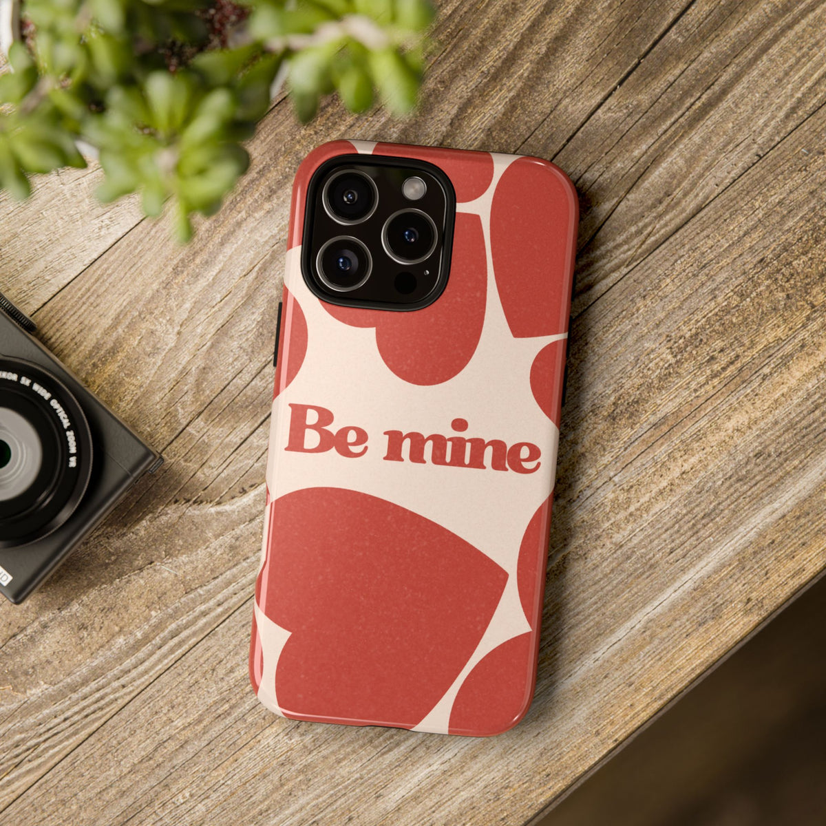 Be Mine Phone Case — Retro Hearts Terracotta Cream Romantic