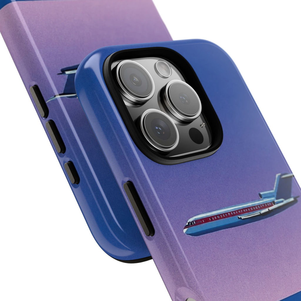 Retro Airplane Phone Case — Purple Night City Vintage Art