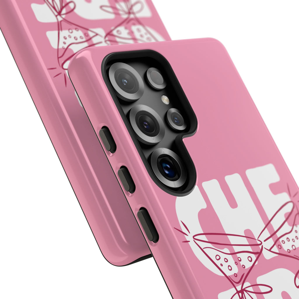 Cheers Phone Case — Pink Martini Glasses Bold Bubblegum