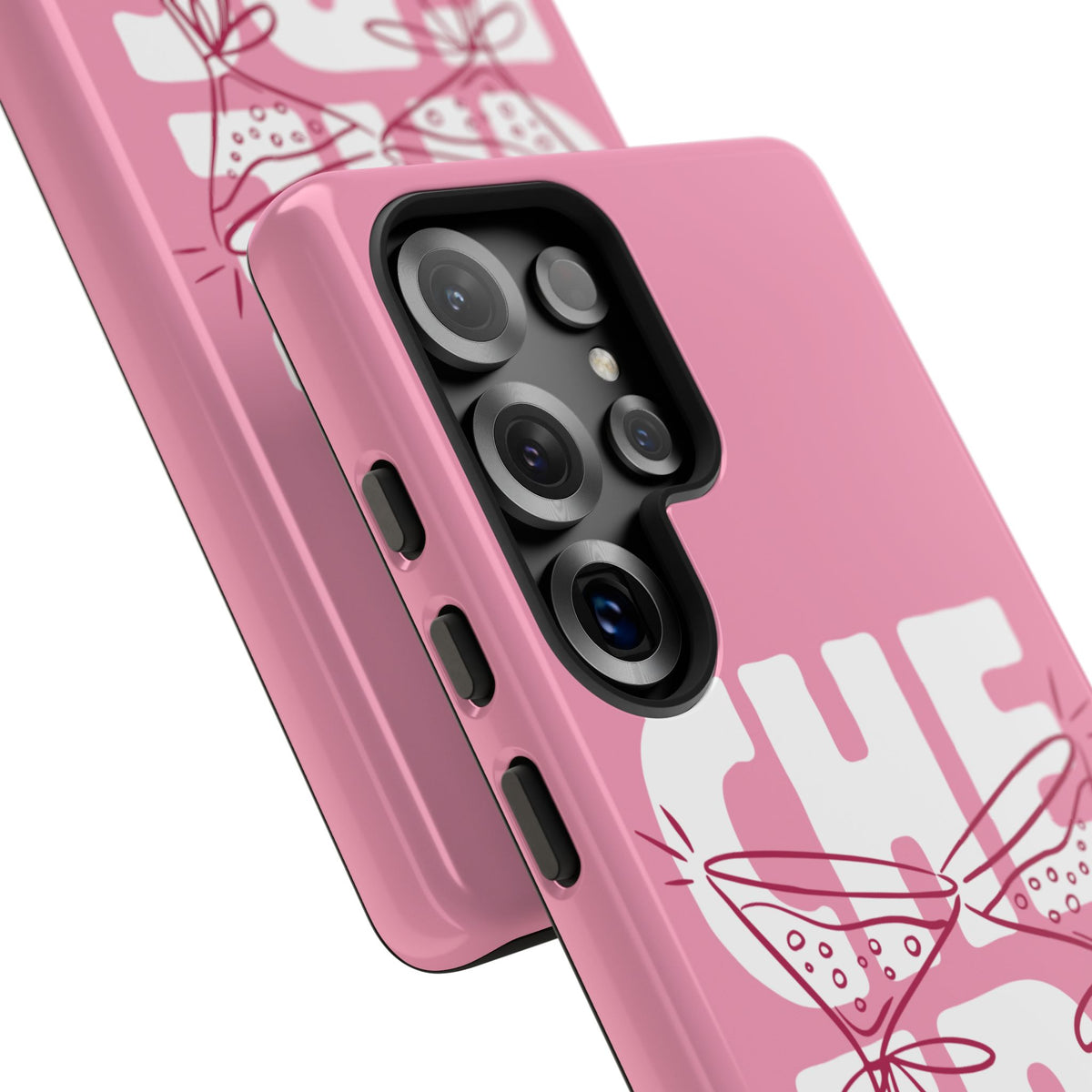 Cheers Phone Case — Pink Martini Glasses Bold Bubblegum