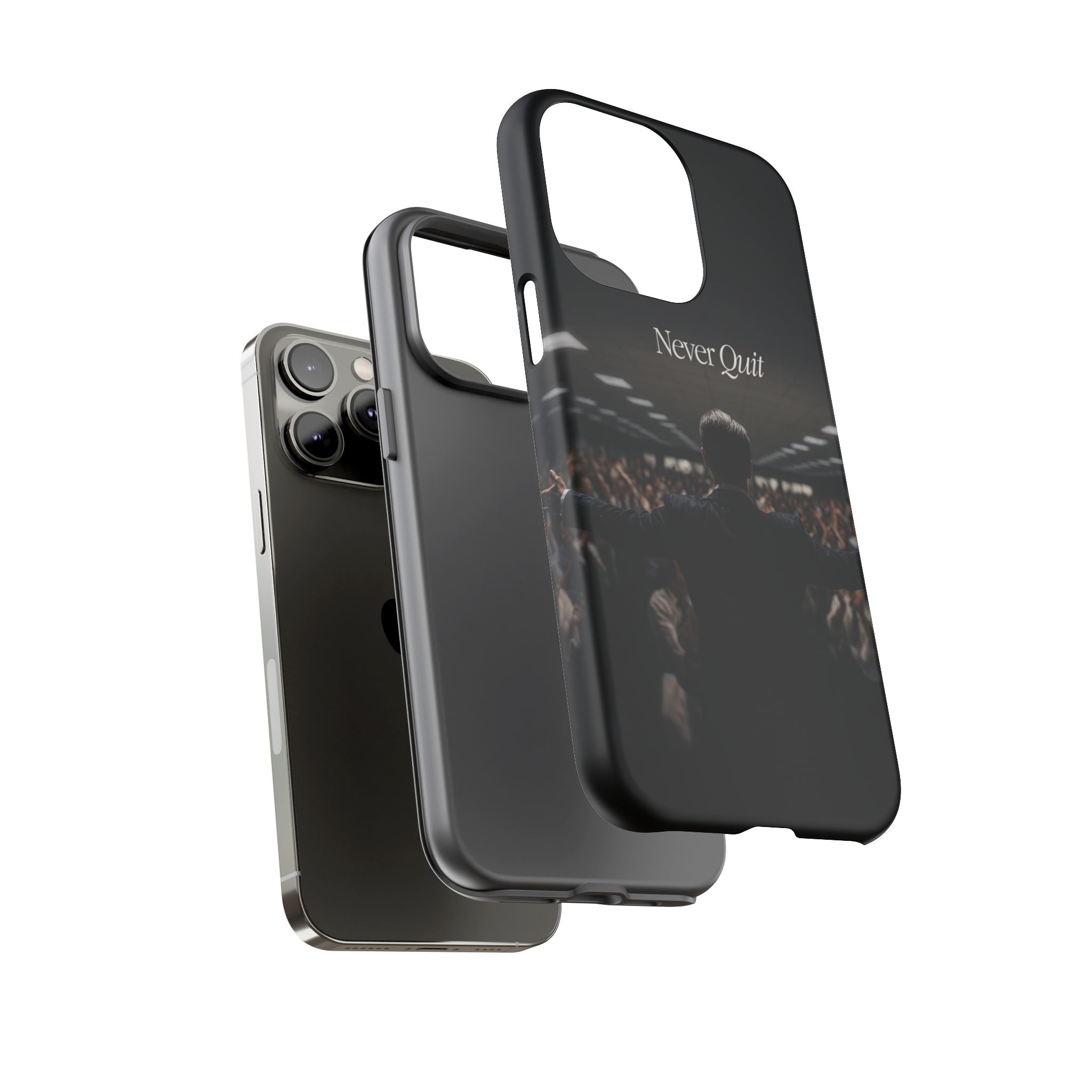 Never Quit Phone Case — Leader Crowd Dark Inspirational