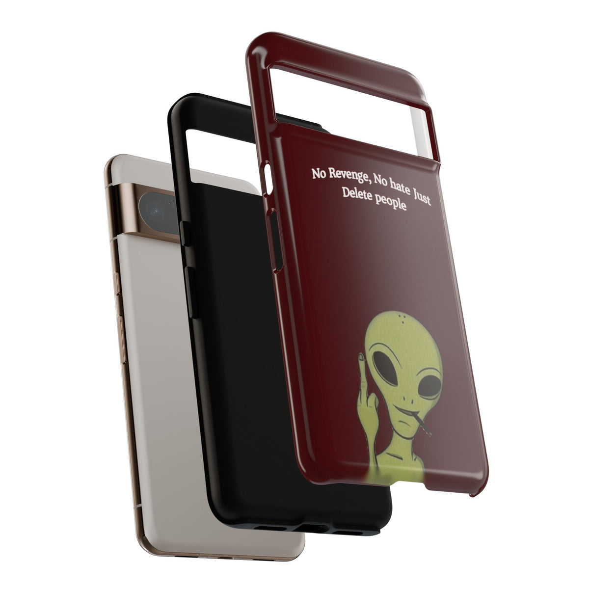 No Revenge No Hate Just Delete People Phone Case — Alien Dark Red