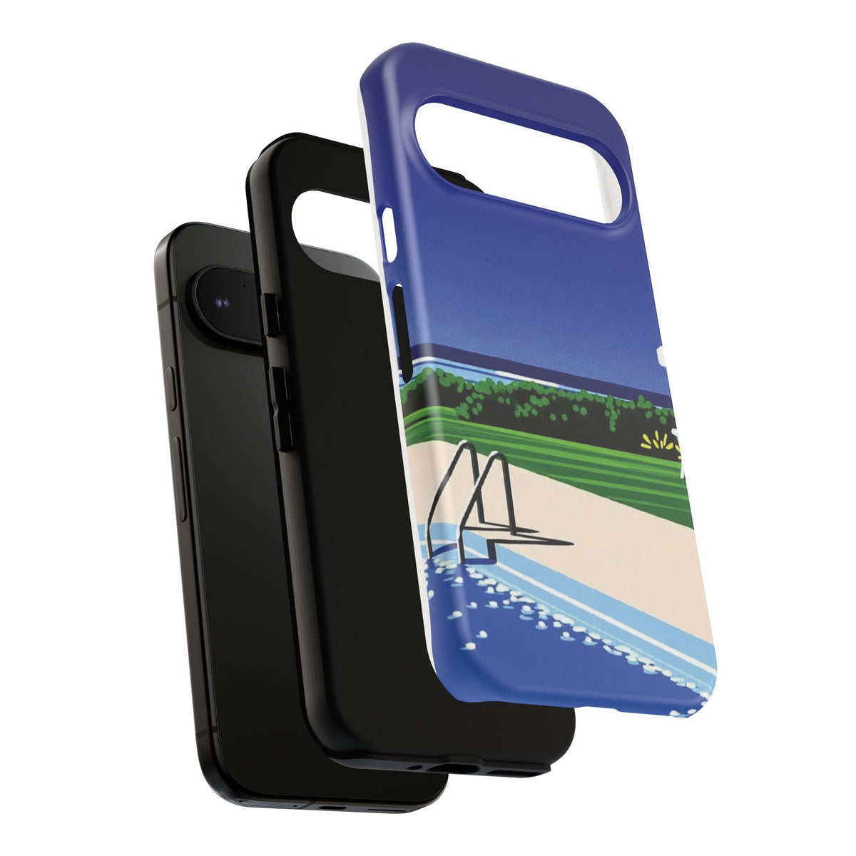Poolside Phone Case — Bold Blue Summer Art Illustration