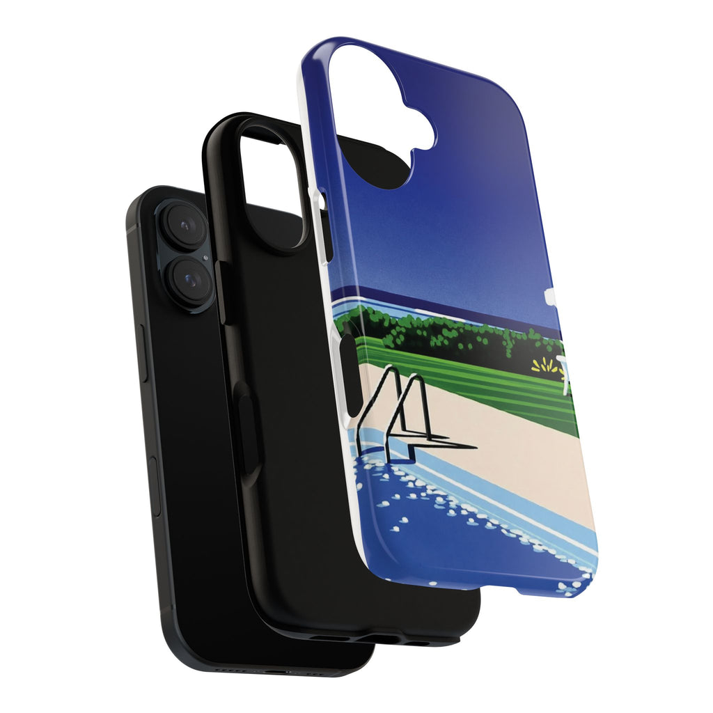 Poolside Phone Case — Bold Blue Summer Art Illustration