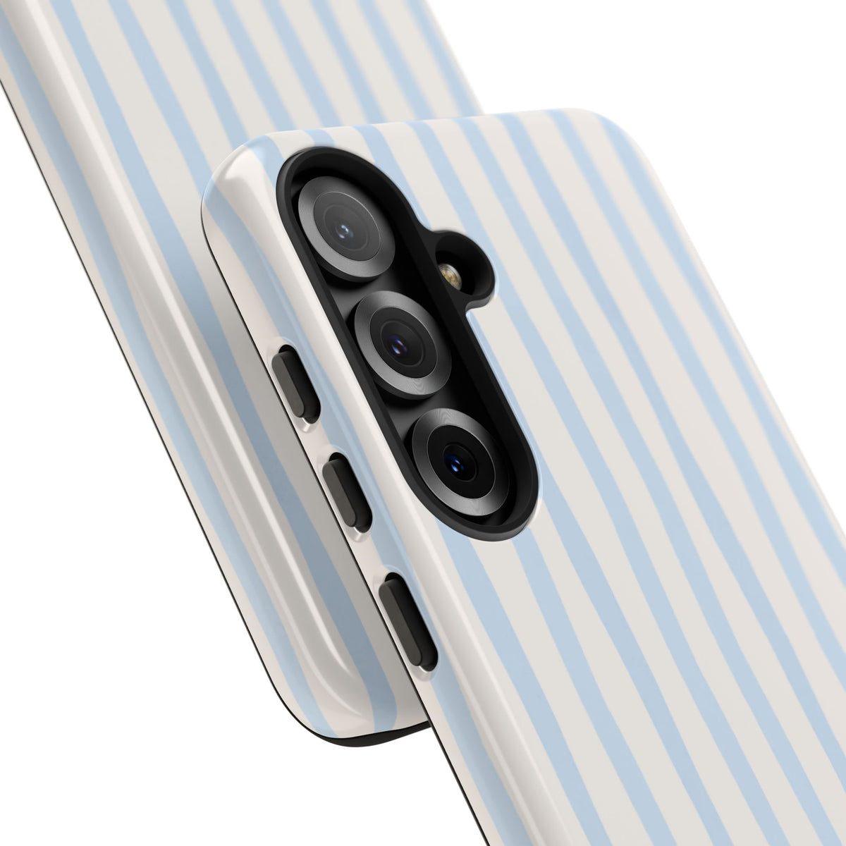Baby Blue Stripe Phone Case — Soft Wavy Lines Cream Aesthetic