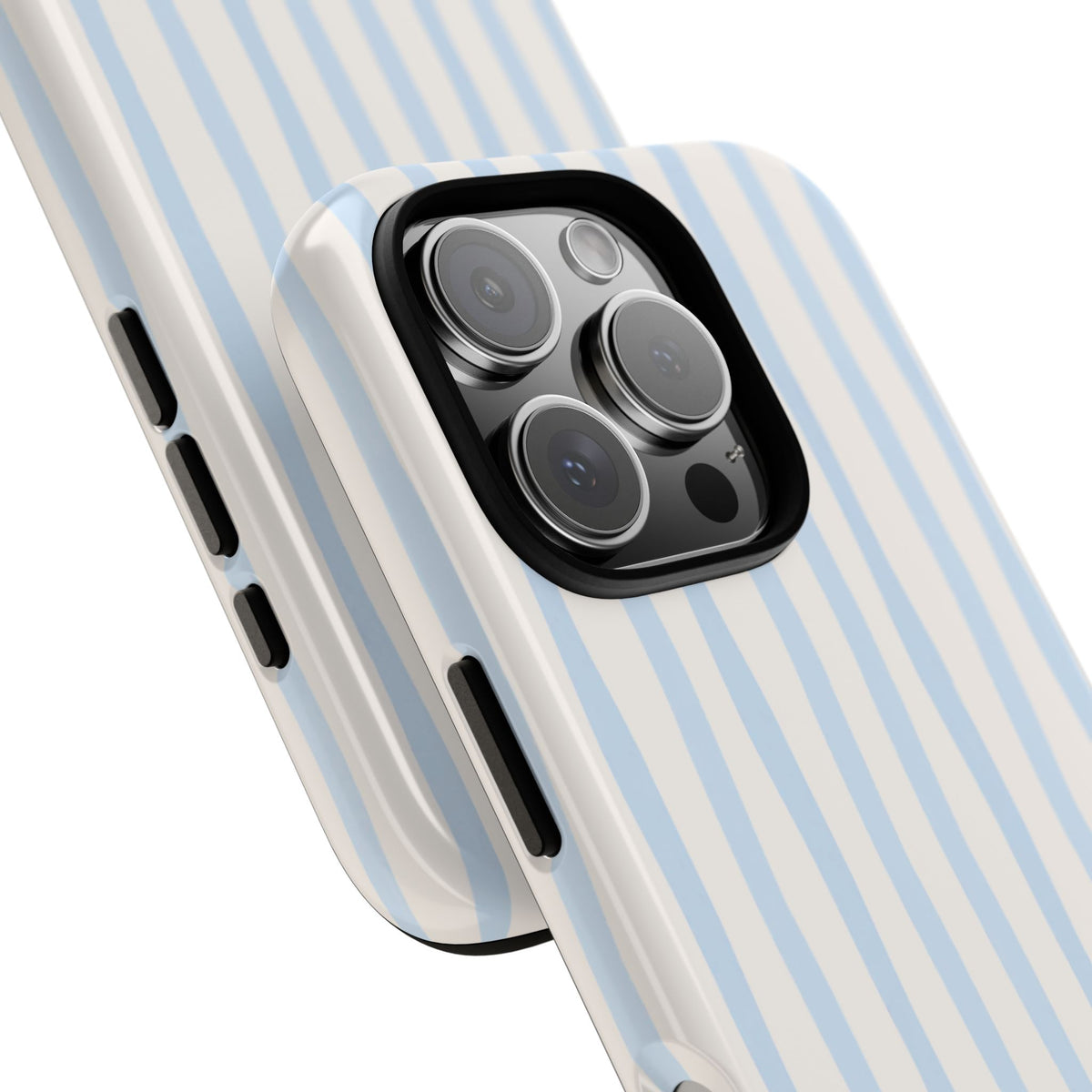 Baby Blue Stripe Phone Case — Soft Wavy Lines Cream Aesthetic