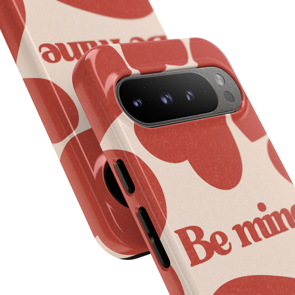 Be Mine Phone Case — Retro Hearts Terracotta Cream Romantic