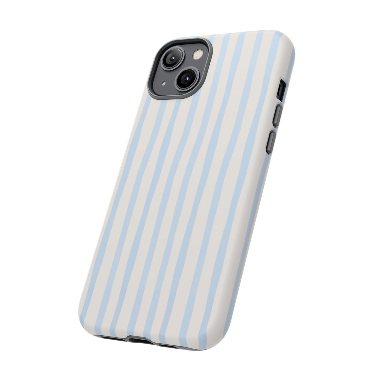 Baby Blue Stripe Phone Case — Soft Wavy Lines Cream Aesthetic
