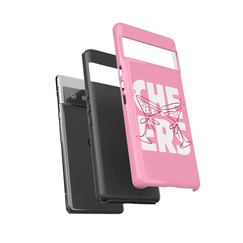Cheers Phone Case — Pink Martini Glasses Bold Bubblegum