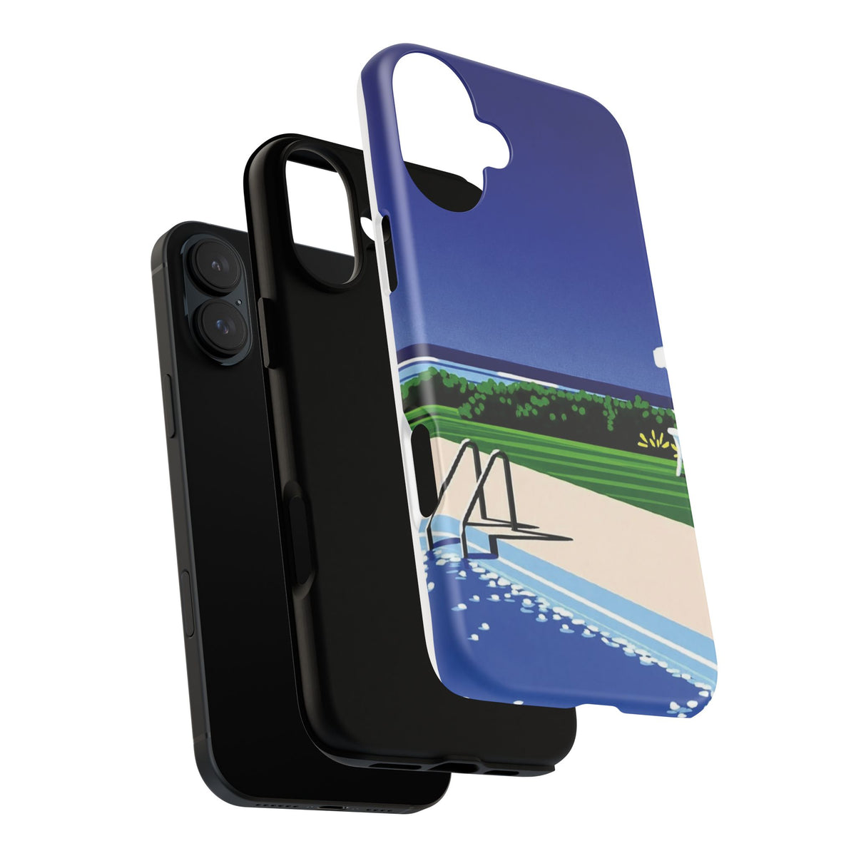Poolside Phone Case — Bold Blue Summer Art Illustration
