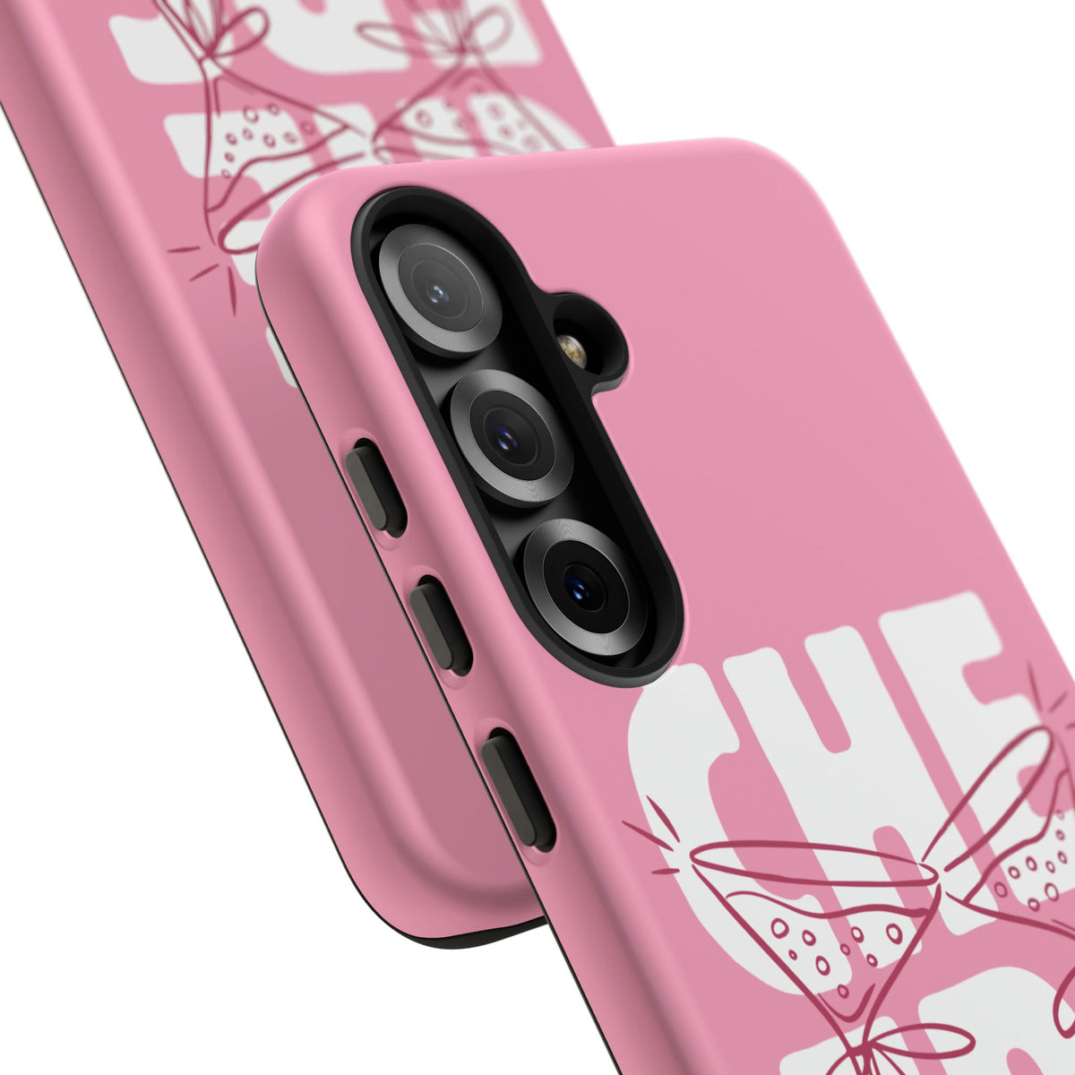 Cheers Phone Case — Pink Martini Glasses Bold Bubblegum