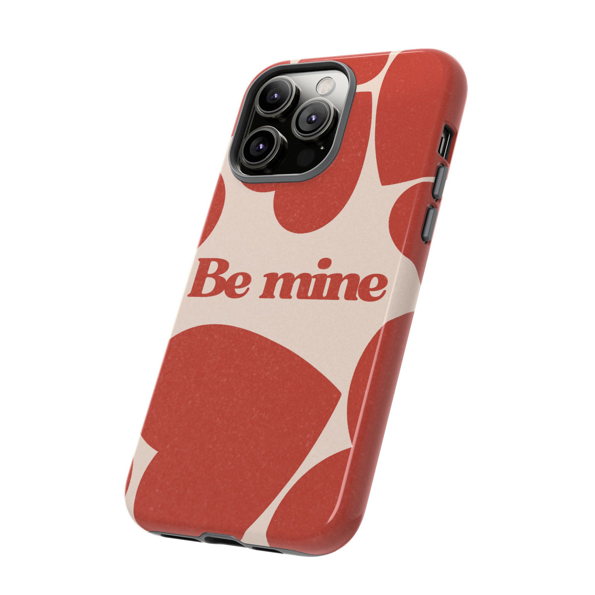 Be Mine Phone Case — Retro Hearts Terracotta Cream Romantic