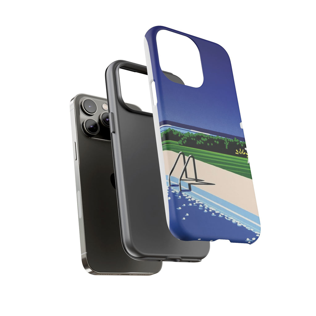 Poolside Phone Case — Bold Blue Summer Art Illustration