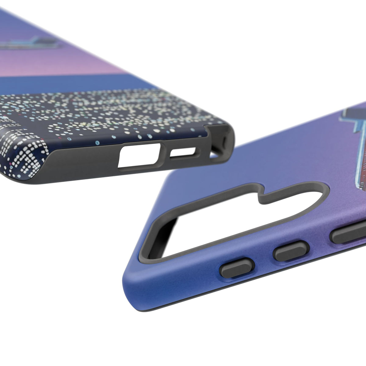 Retro Airplane Phone Case — Purple Night City Vintage Art