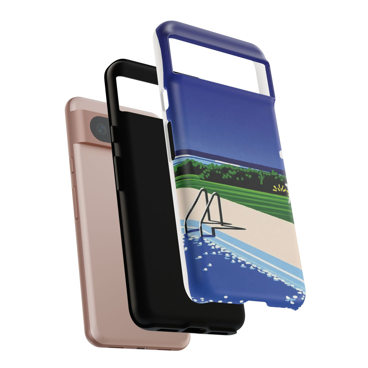 Poolside Phone Case — Bold Blue Summer Art Illustration